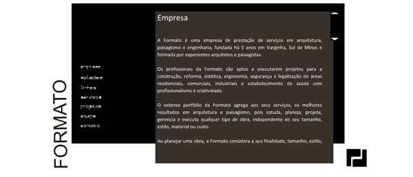 Desenvolvimento do web site Formato Arquitetura e Construtora