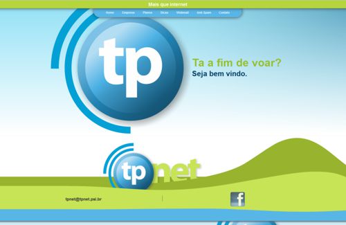 TPNet - Provedor de internet para Três Pontas, Santana da Vargem, Boa Esperança, Coqueiral. WEb site feito em HTML 5, css3, com painel de controle para administração de conteudo